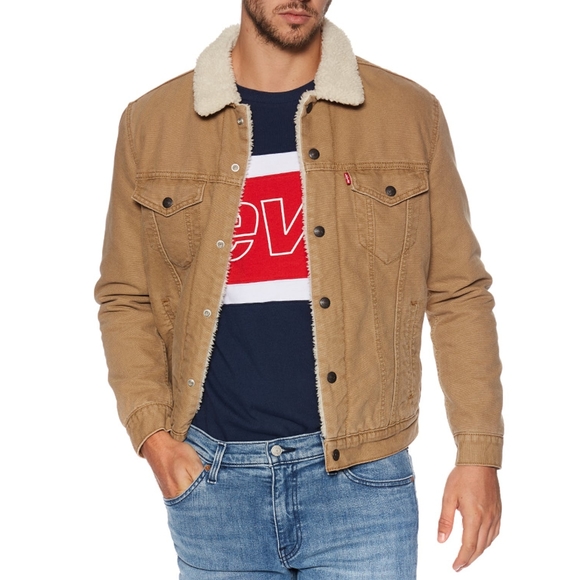 canvas sherpa trucker jacket